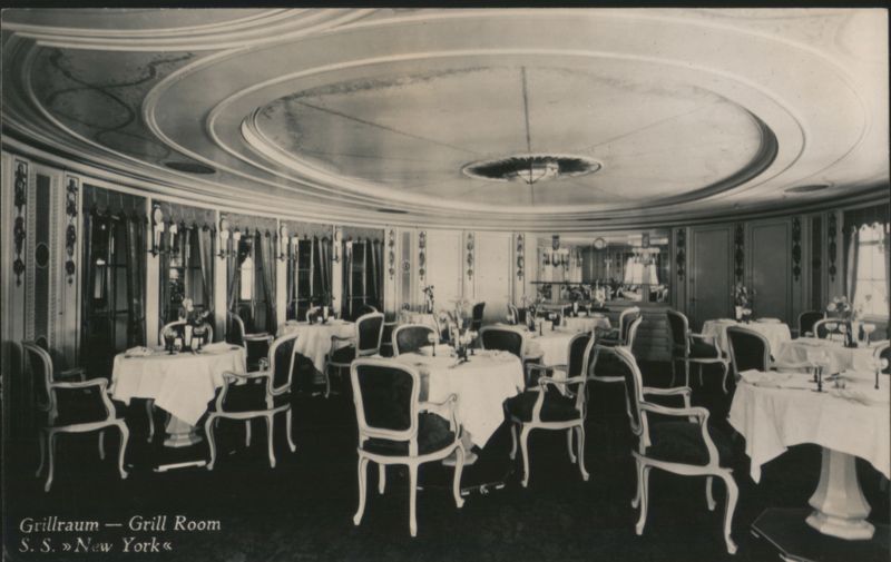 Grill Room Interior, S.S. New York Interiors