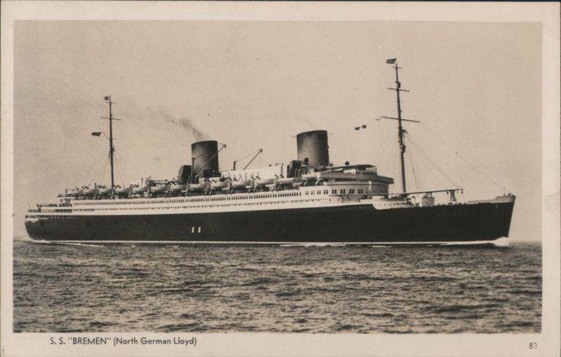 S.S. Bremen North German Lloyd Ocean Liner Cruise Ships