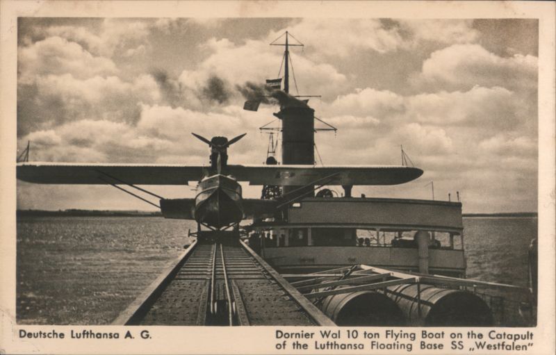 Dornier Wal 10 Ton Flying Boat on SS Westfalen Catapult