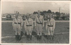 1940's Four Men in Military Uniforms Postcard