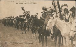 Crazy Snake Ready for a Charge on Oklahoma Settlers 1908 Postcard