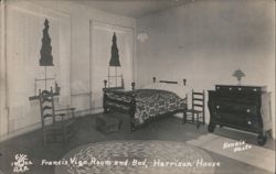 Francis Vigo Room and Bed, Harrison House Postcard