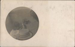 People in Hats on a Boat Postcard