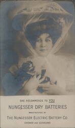Nungesser Dry Batteries Advertising Portrait Postcard