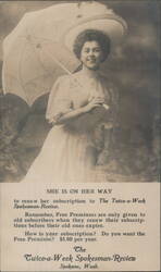 Woman with Parasol, The Twice-a-Week Spokesman-Review Postcard