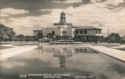 Apartamientos California Swimming Pool and Fountain Postcard