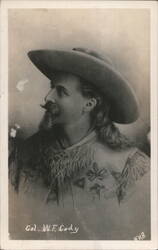 Col. W.F. Cody Buffalo Bill Portrait Postcard