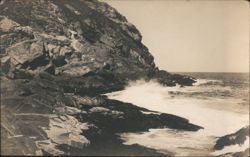 Rocky Coastline with Crashing Waves Postcard