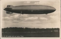 Zeppelin L.Z. 129 Hindenburg Airship Postcard