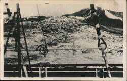 SS Hamburg in Rough Seas Postcard
