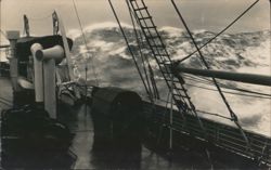 SS Hamburg at Sea in Rough Weather Postcard