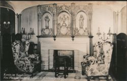Smoking Room Fireplace, S.S. New York Postcard