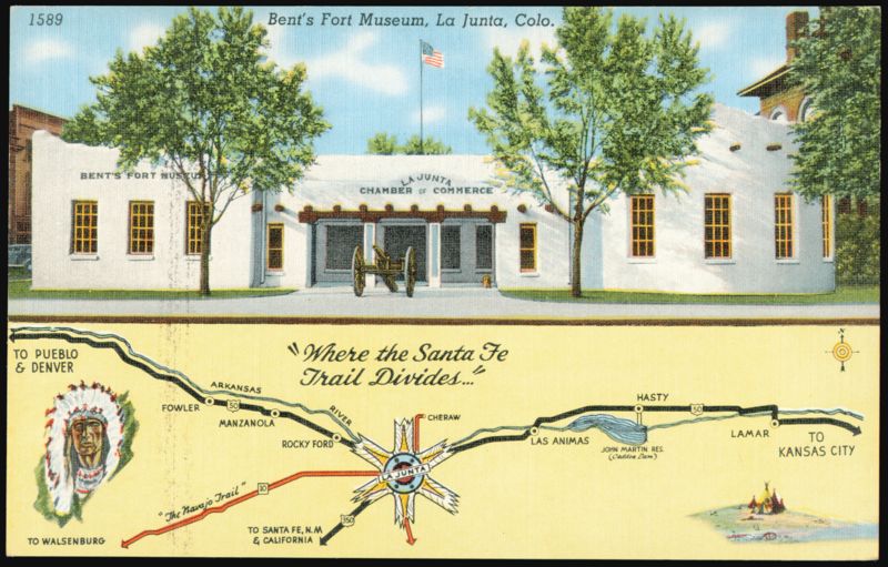 Bent's Fort Museum and Santa Fe Trail Map La Junta Colorado