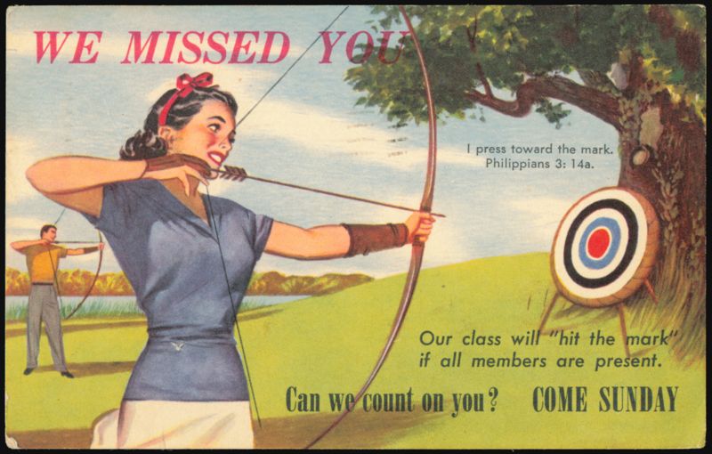 We Missed You Archery Theme Church Attendance Invitation Front Royal Virginia