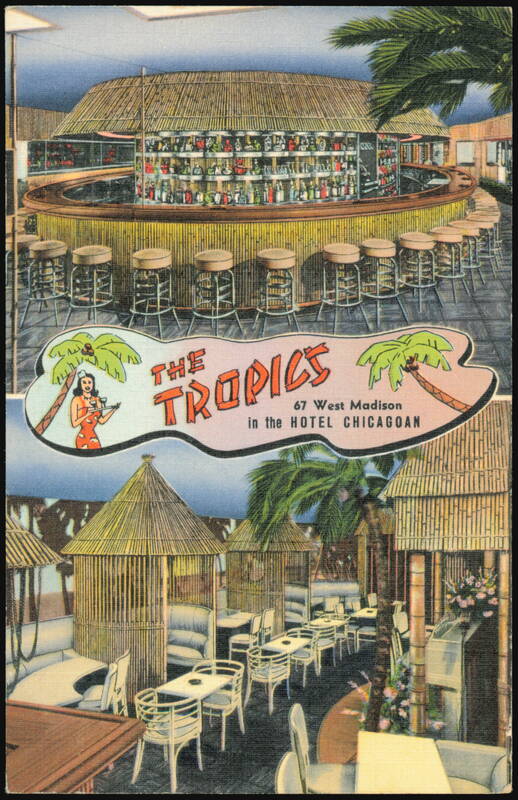 The Tropics Hawaiian Cocktail Lounge, Hotel Chicagoan Illinois