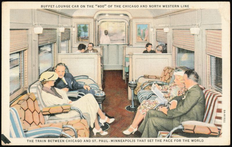 Buffet-Lounge Car on the Chicago and North Western 400 Illinois