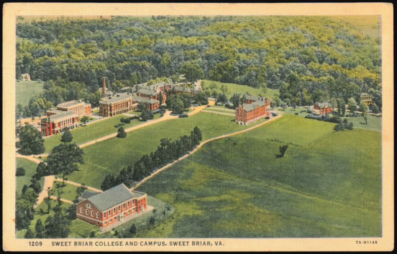 Sweet Briar College and Campus Aerial View Virginia