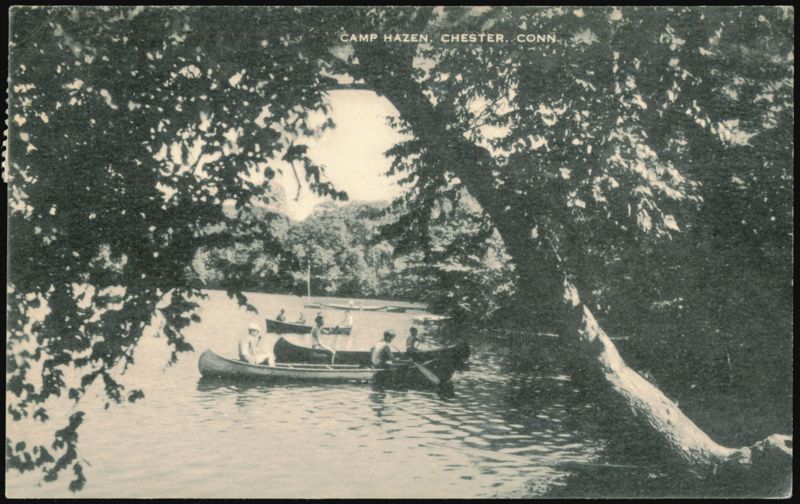 Canoeing on the Lake at Camp Hazen Chester Connecticut