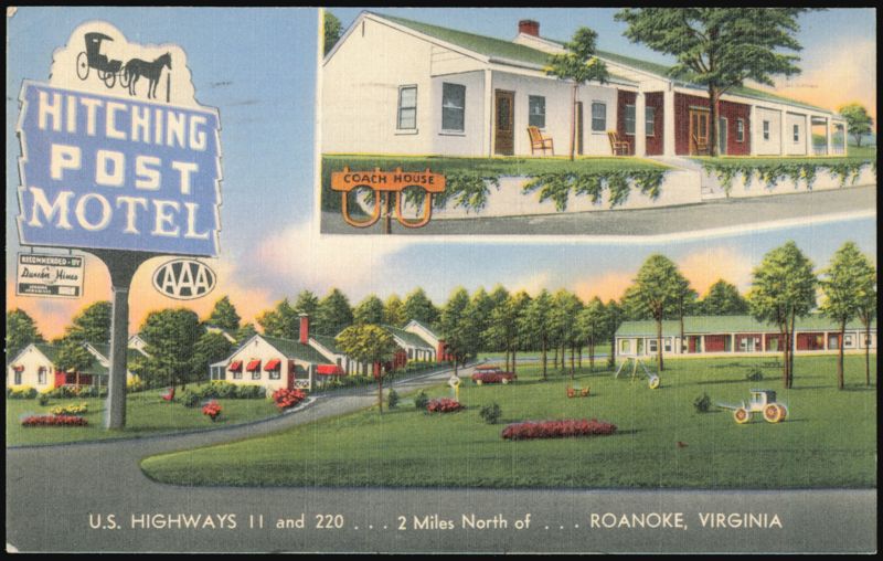 Hitching Post Motel, U.S. Highways 11 and 220 Roanoke Virginia