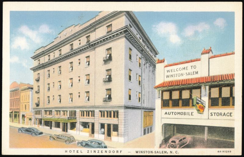 Hotel Zinzendorf and Automobile Storage, Winston-Salem North Carolina