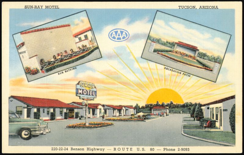 Sun-Ray Motel, Benson Highway, Route U.S. 80 Tucson Arizona