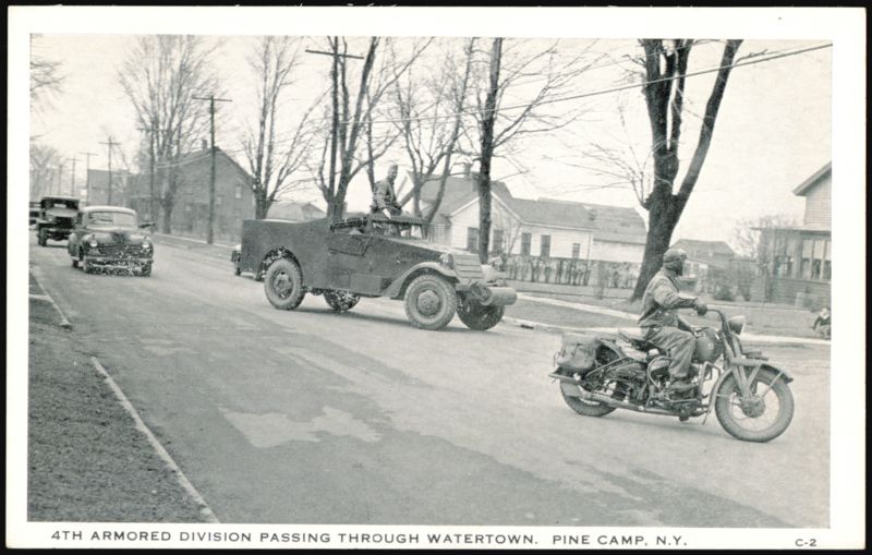 4th Armored Division Passing Through Watertown, Pine Camp New York