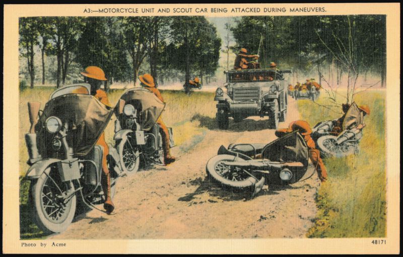 Motorcycle Unit and Scout Car Attacked During Maneuvers