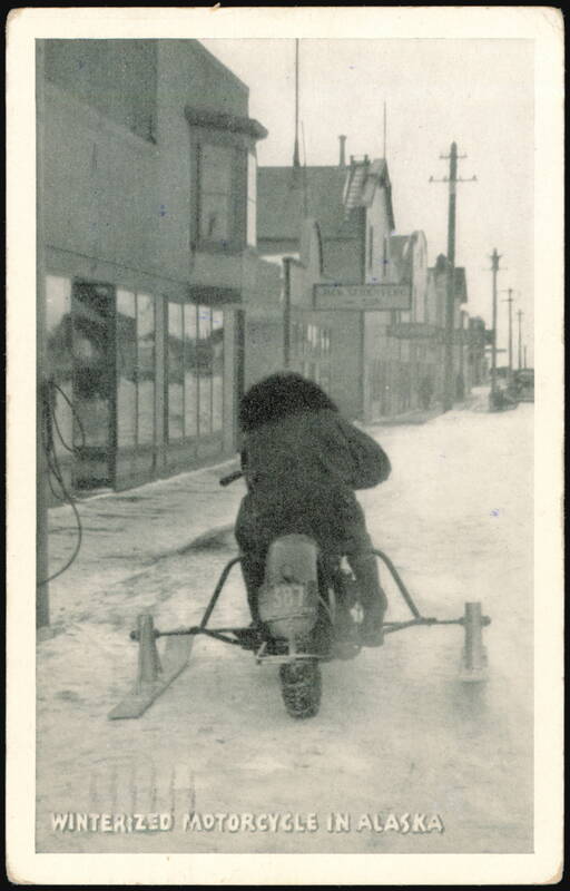 Winterized Motorcycle with Skis in Alaska Fairbanks