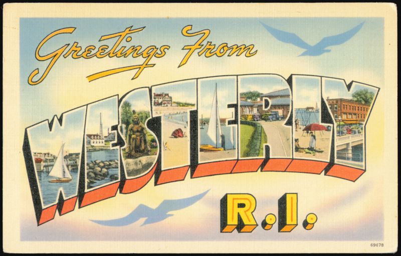 Greetings From Westerly, Rhode Island Large Letter View