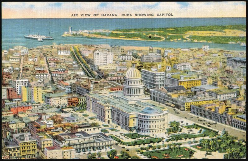 Air View of Havana, Cuba Showing Capitol Building