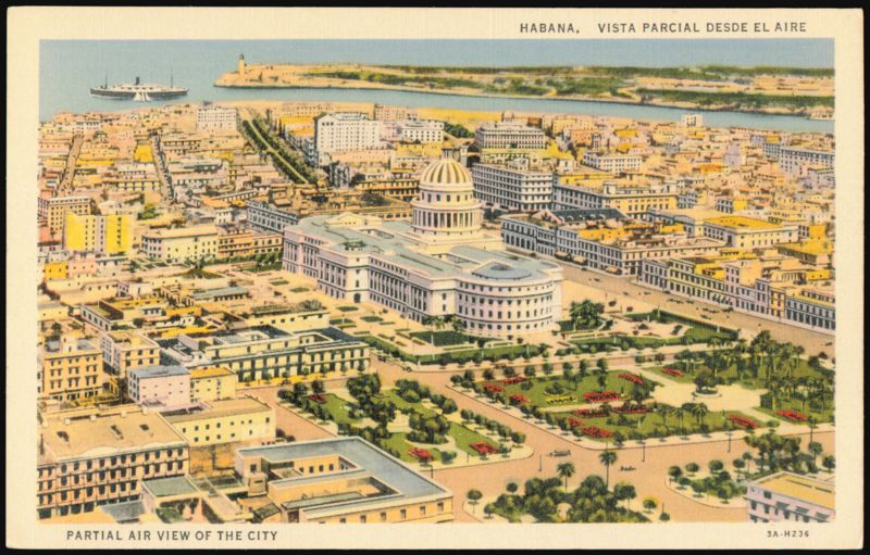 Partial Air View of the Capitol Building in Havana Cuba