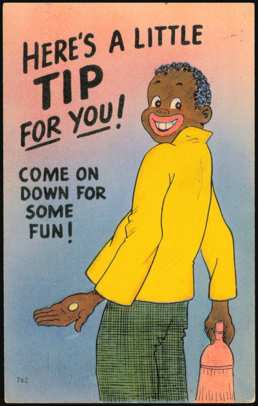 Here's a Little Tip for You! Humorous Character Illustration Nantasket Beach Massachusetts