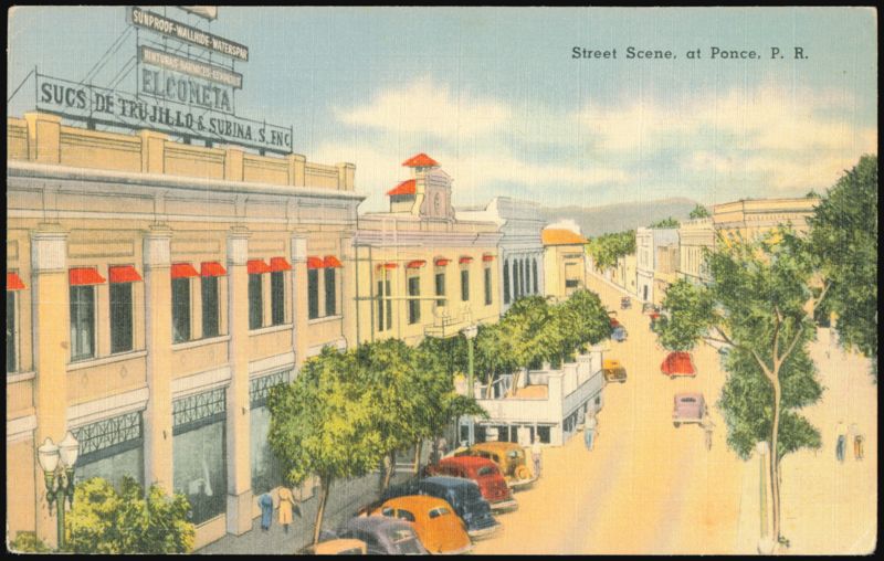 Street Scene at Plaza Las Delicias, Ponce, Puerto Rico
