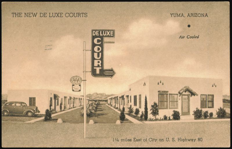 The New De Luxe Courts, Air Cooled Tourist Accommodations Yuma Arizona