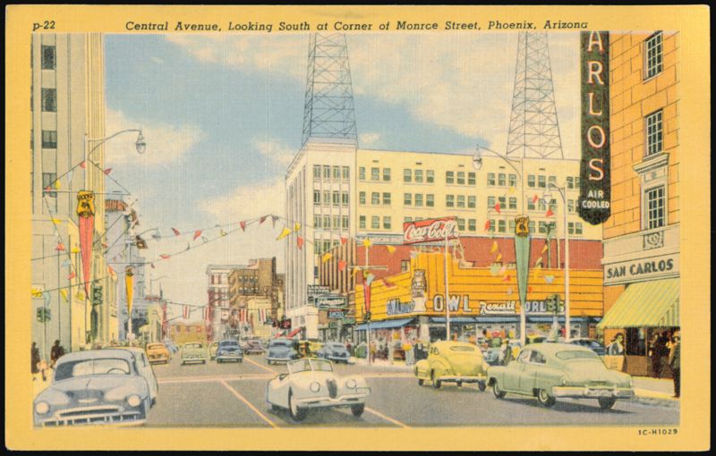 Central Avenue Looking South at Monroe Street Phoenix Arizona