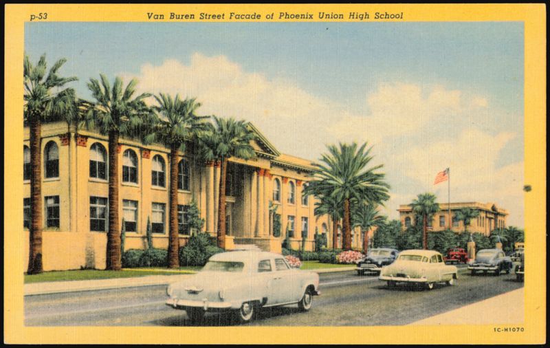 Van Buren Street Facade of Phoenix Union High School Arizona