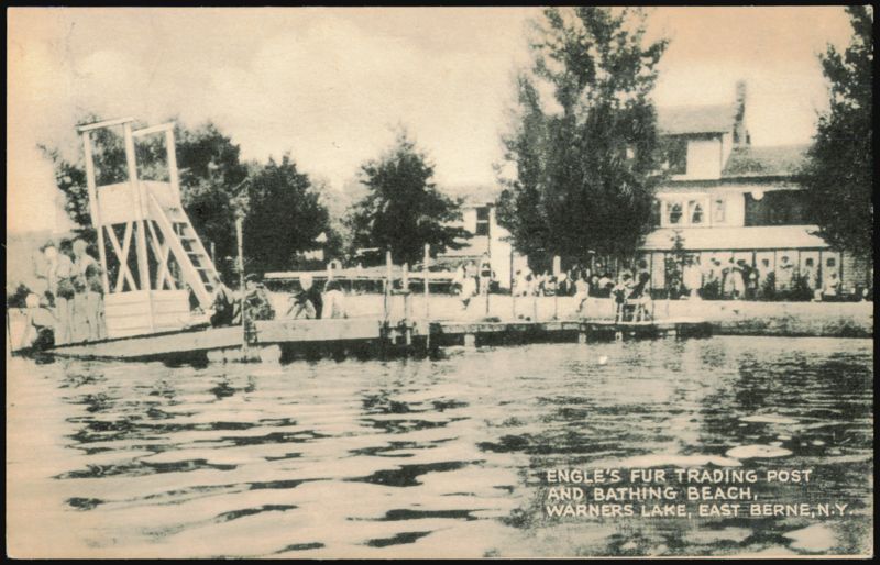 Engle's Fur Trading Post and Bathing Beach, Warners Lake East Berne New York
