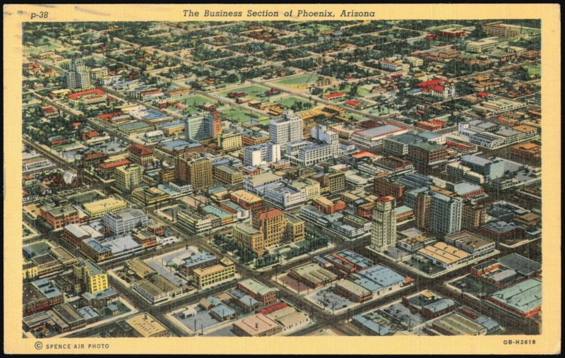 Business Section of Phoenix, Arizona Aerial View Spence Air Photos