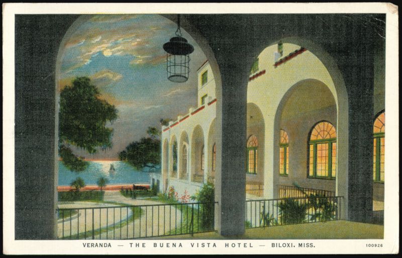 Veranda at The Buena Vista Hotel, Biloxi, Mississippi