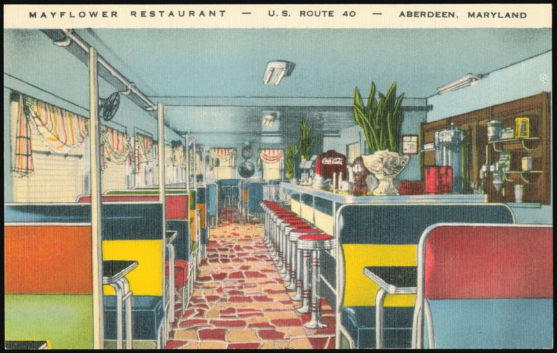 Mayflower Restaurant Interior, U.S. Route 40 Aberdeen Maryland