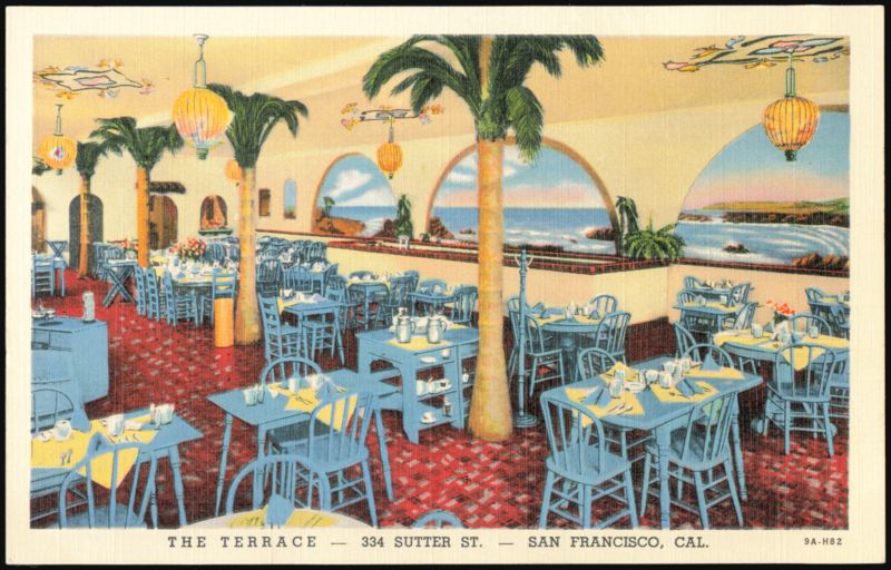 The Terrace Restaurant Interior, 334 Sutter Street San Francisco California