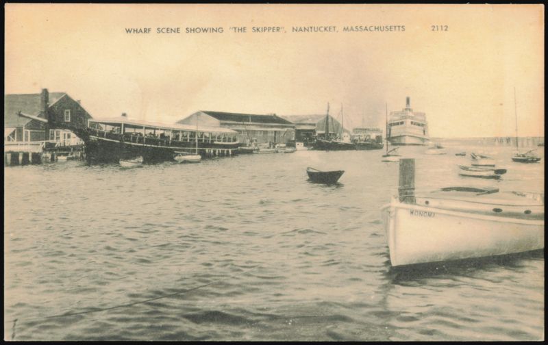 Wharf Scene Showing The Skipper, Nantucket, Massachusetts