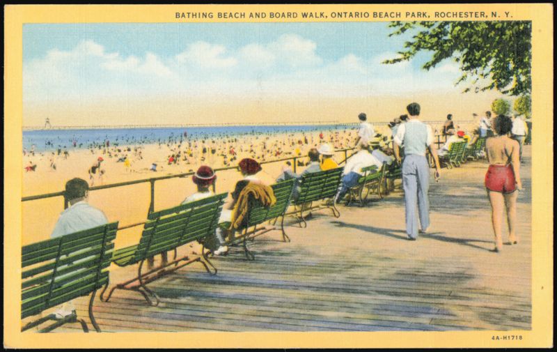 Bathing Beach and Boardwalk, Ontario Beach Park Rochester New York