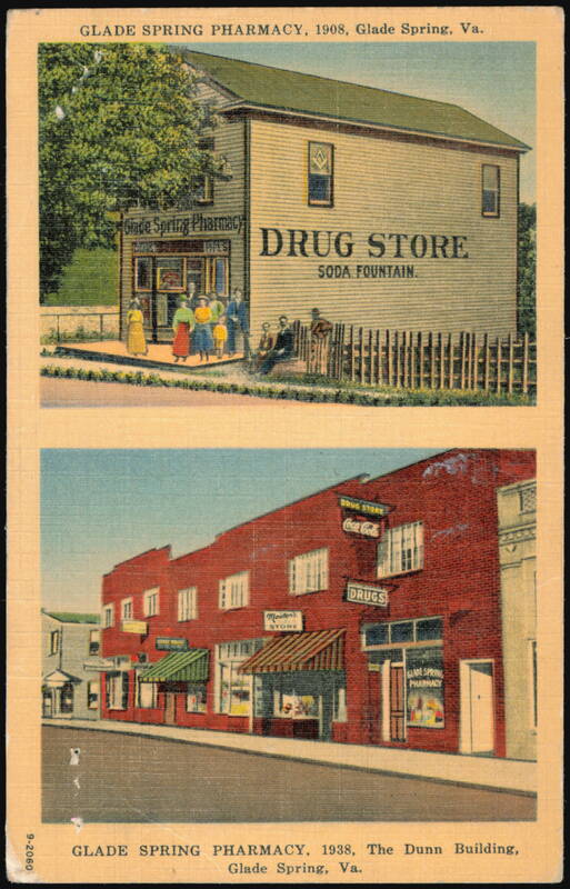 Glade Spring Pharmacy 1908 and 1938 Dunn Building Virginia