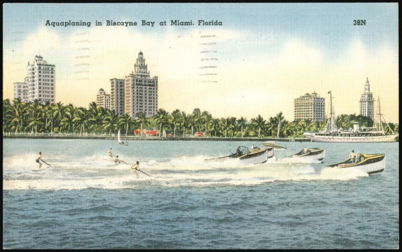 Aquaplaning in Biscayne Bay, Miami, Florida