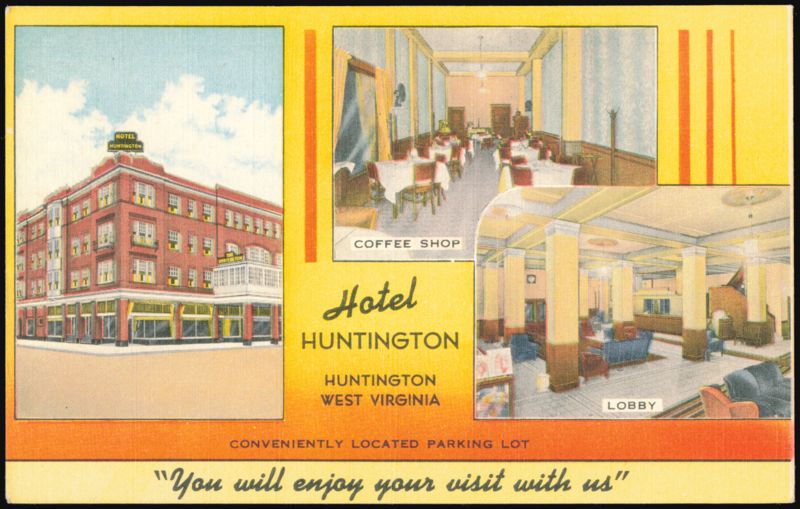 Hotel Huntington, Coffee Shop and Lobby, West Virginia