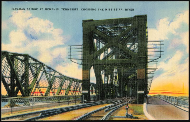 Harahan Bridge Crossing the Mississippi River Memphis Tennessee