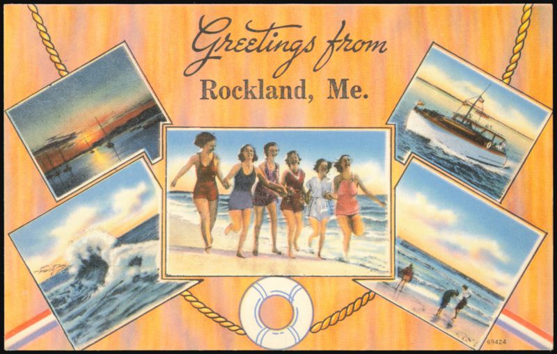 Greetings from Rockland, Maine, Beach Scene