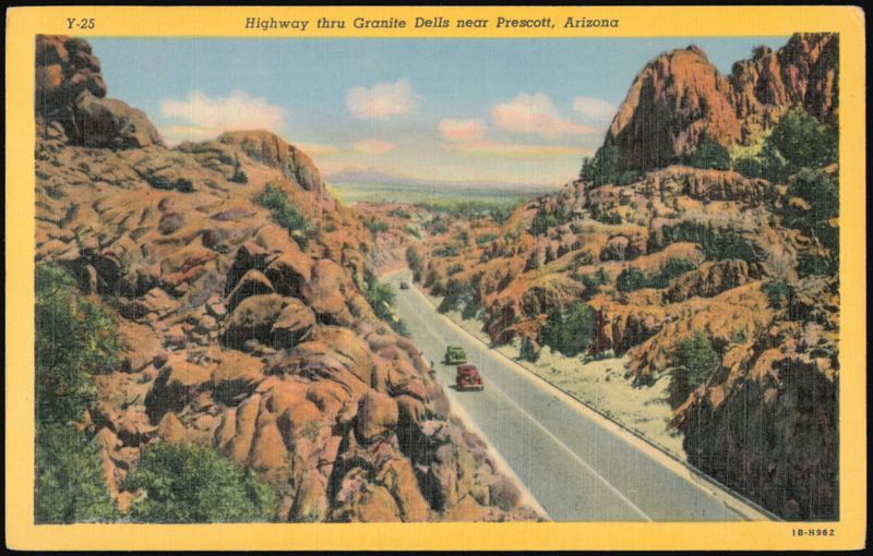 Highway thru Granite Dells near Prescott, Arizona