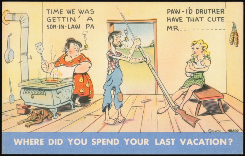Humorous Hillbilly Cartoon, Time We Was Gettin' A Son-In-Law